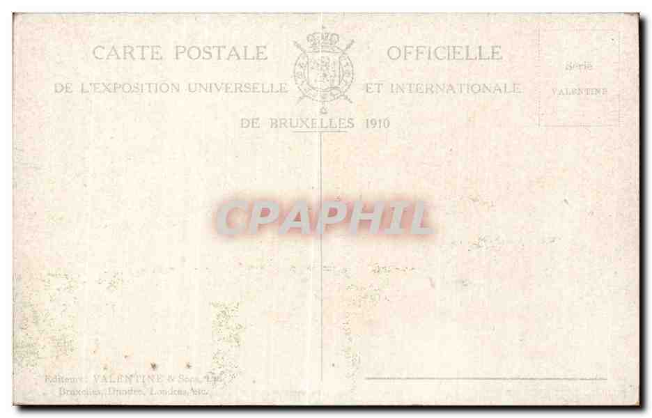 CPA Belgique Bruxelles Exposition 1910 Pavillon de la Hollande  — Verso