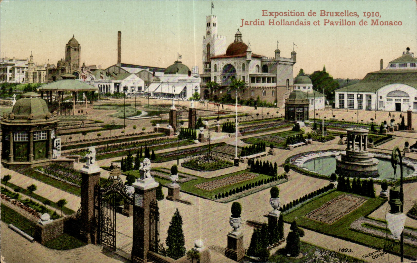 CPA Belgique Bruxelles Exposition 1910 Jardin hollandais et pavillon de Monaco 