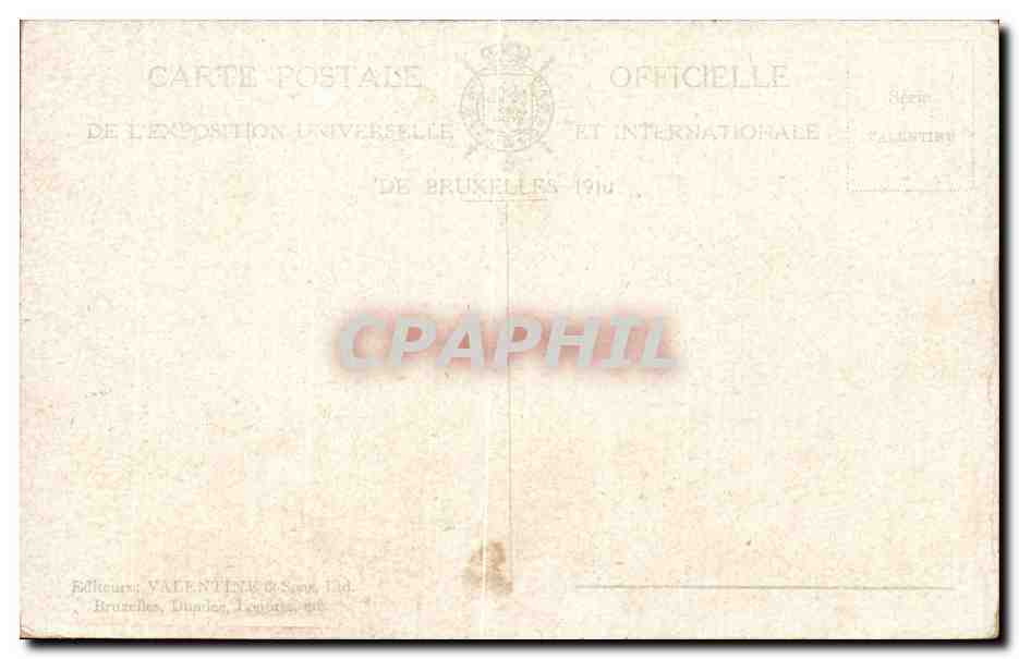 CPA Belgique Bruxelles Exposition 1910 Jardin hollandais et pavillon de Monaco  — Verso
