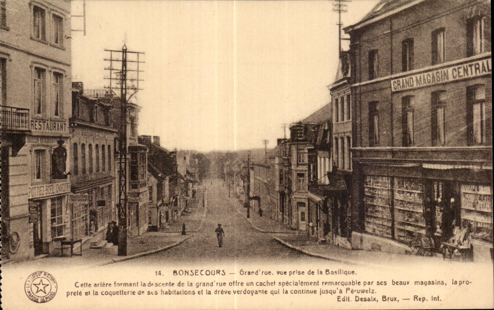 CPA Belgique Bonsecours Grand rue vue prise de la basilique