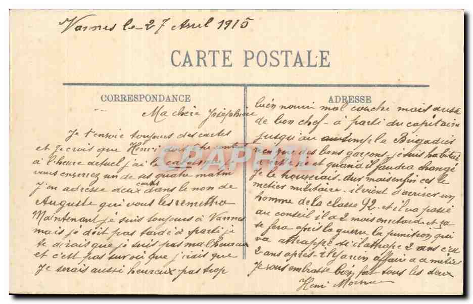 CPA Militaria Guerre 1914 Une batterie de 75 prenant position  — Rückseite