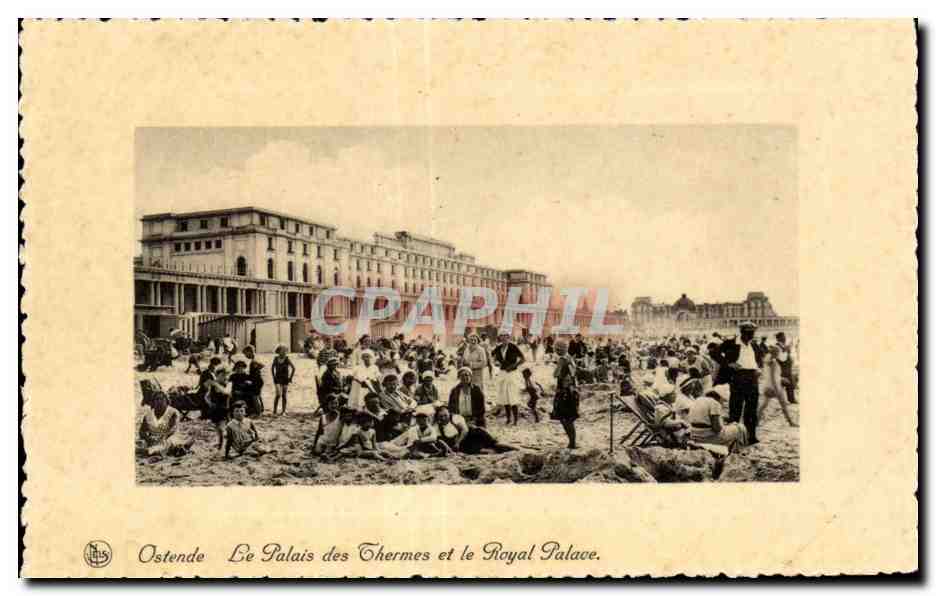 CPA Belgique Ostende Palais des thermes et le Royal Palace