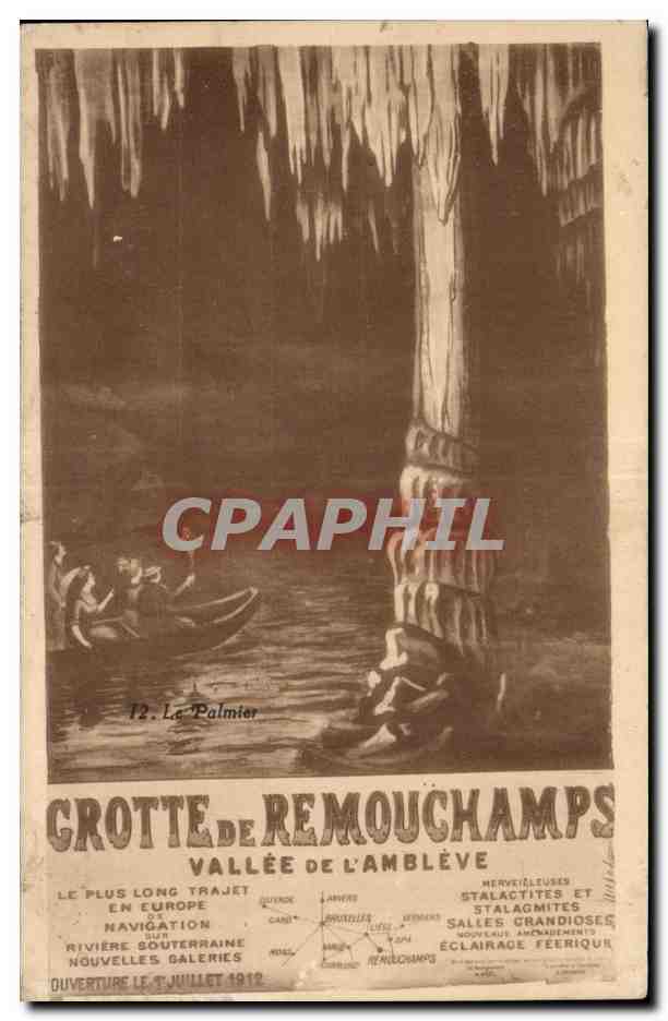 CPA Belgique Grotte de Remouchamps Vallee de l Ambleve Le palmier