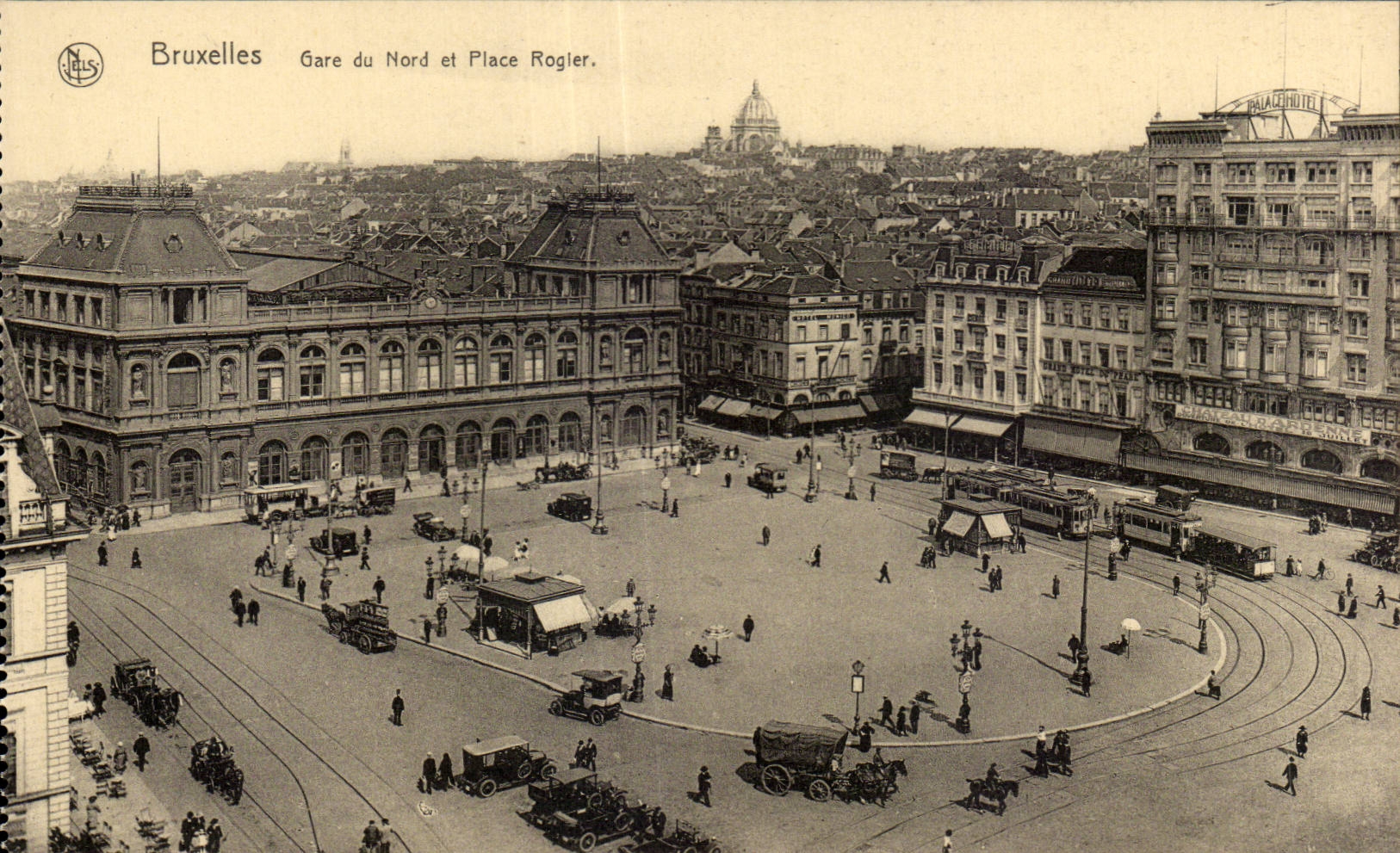 CPA Belgique Bruxelles Gare du Nord et palce Rogier 