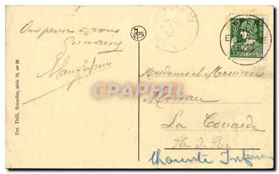 Ypres Grand'Place — Les Hôtels — Éditeur Neils, série 19, n° 28 — Rückseite