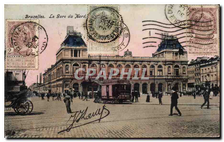 CPA Belgique Bruxelles La gare du Nord 