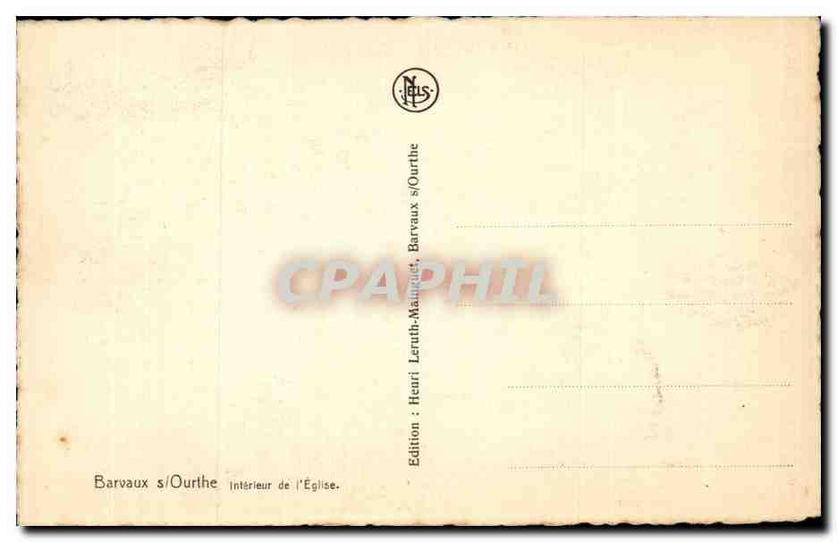 CPA Belgique Barvaux sur Ourthe Interieur de l eglise  — Rückseite
