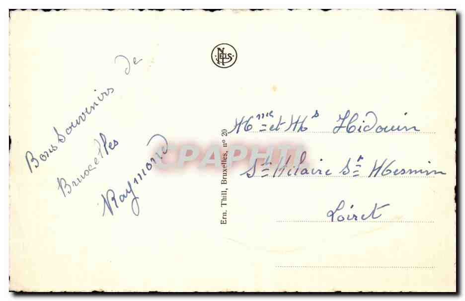 CPA Belgique Bruxelles Place de Brouckere vers le boulevard Anspach — Verso