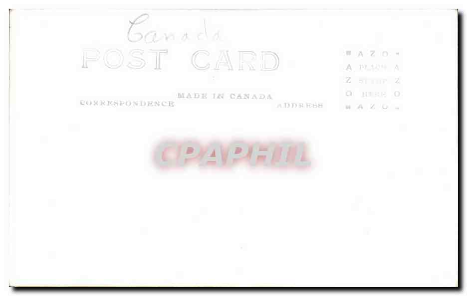 CARTE PHOTO Canada Evangelines well  — Back