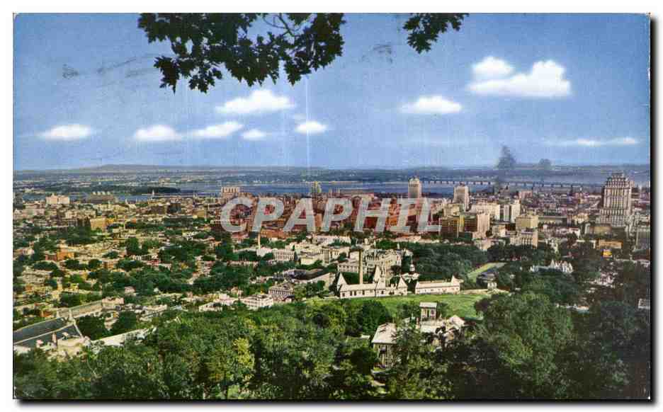 CPA View taken from Mount Royal Lookout Montreal Canada
