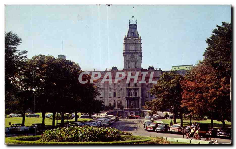 CPA Quebec P Q Canada Entrance to the Quebec Parliament Buildings