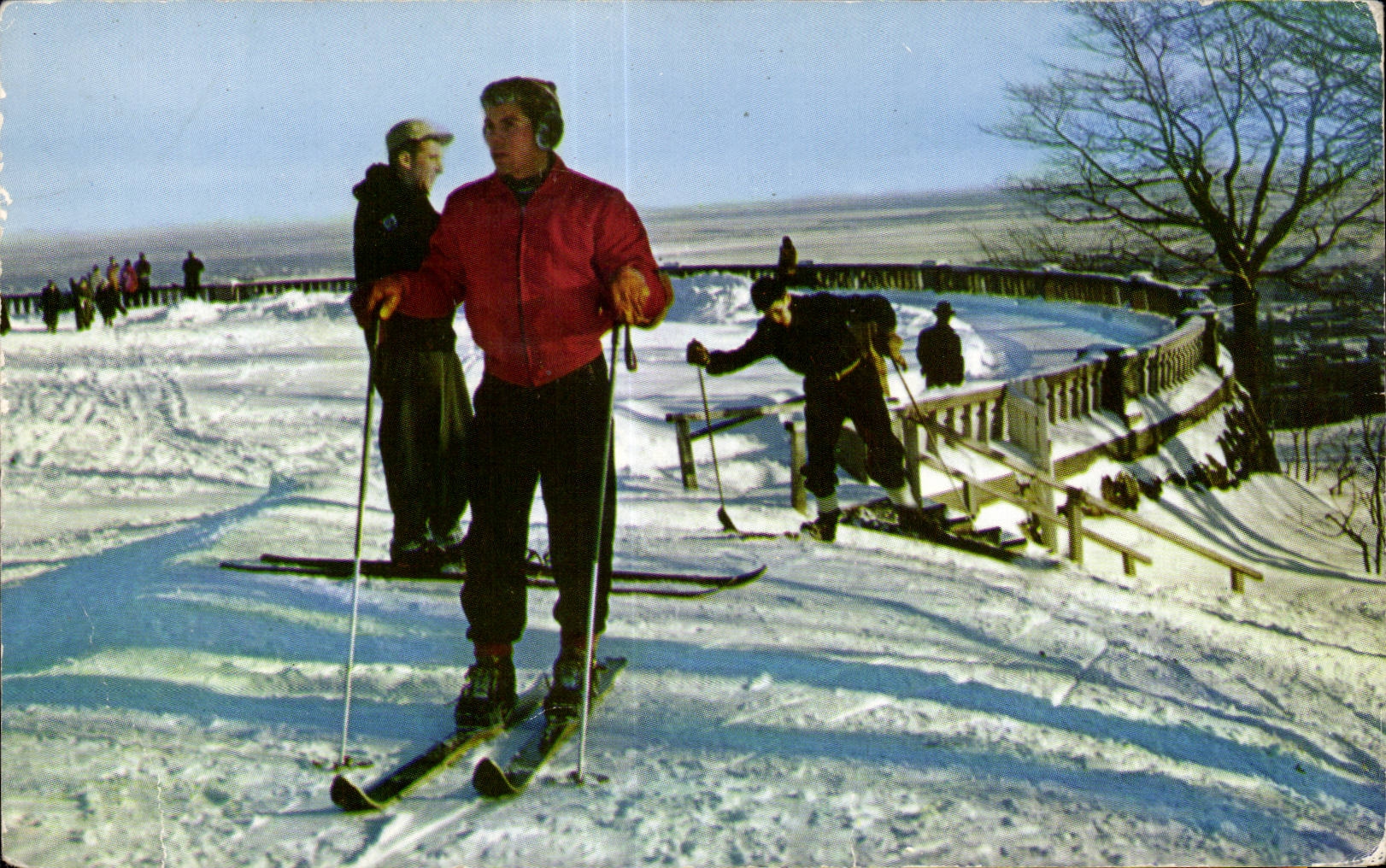 CPA Mount Royal Montreal Canada Ski Skiers and lookout on 