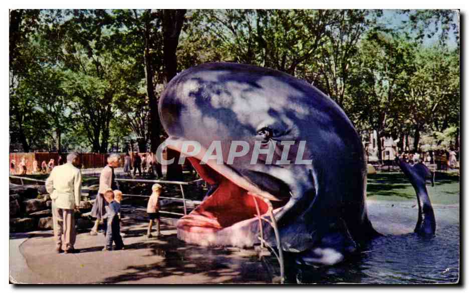 CPA La Baleine de Jonas Jardin des Merveilles Park Lafontaine Montreal Quebec Whale