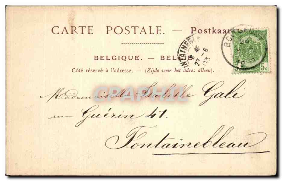CPA Bruxelles Le Grand Hotel et et Boulevard Anspach — Verso