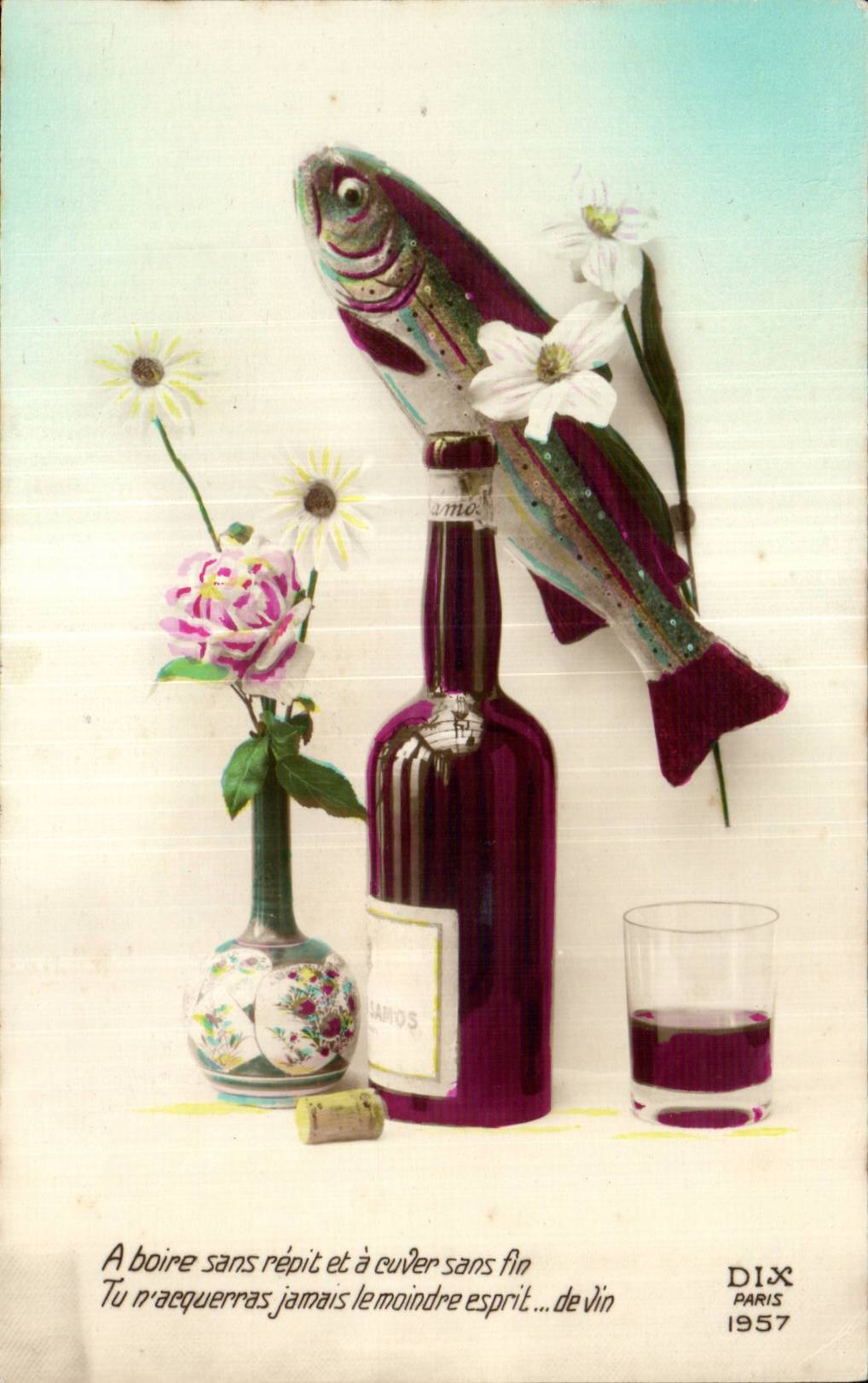 Fetes - Voeux - Poisson d Avril - April Fools - vin - wine - CPA 