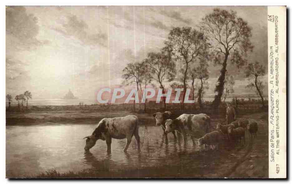 Arts - Tableau - Salon de Paris - Planquette - Vaches - Cows - CPA 
