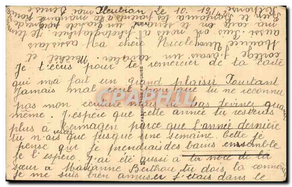 Fleurs Une Pensee - Pansy - CPA  — Verso
