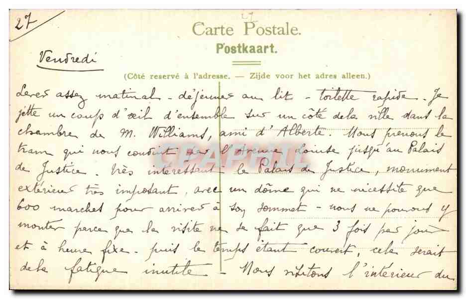 Belgium - Belgique - Belgien - Anvers - L Athenee - CPA  — Rückseite