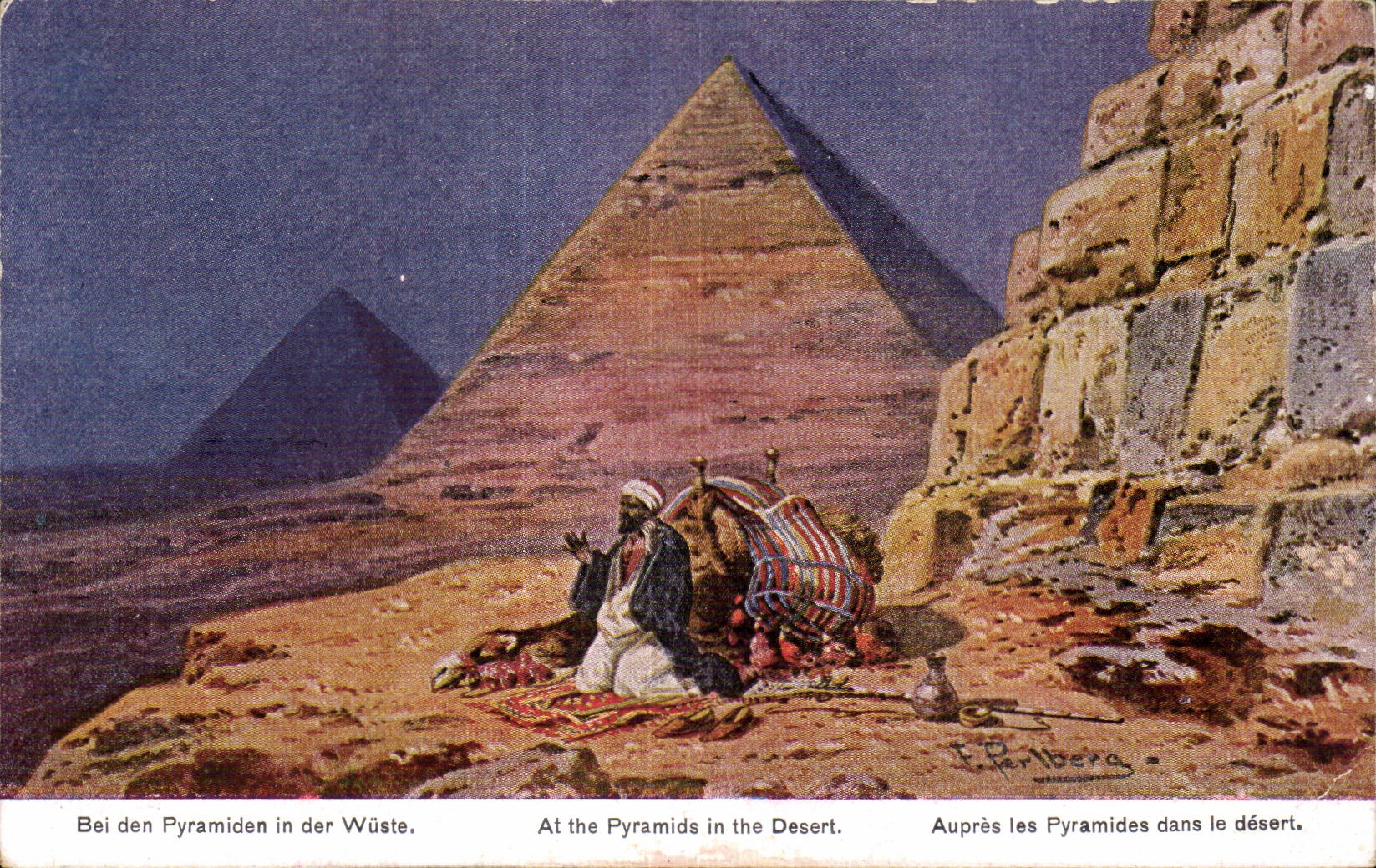 Afrique - Africa - Egypte - Egypt - At the pyramids in the desert - CPA 