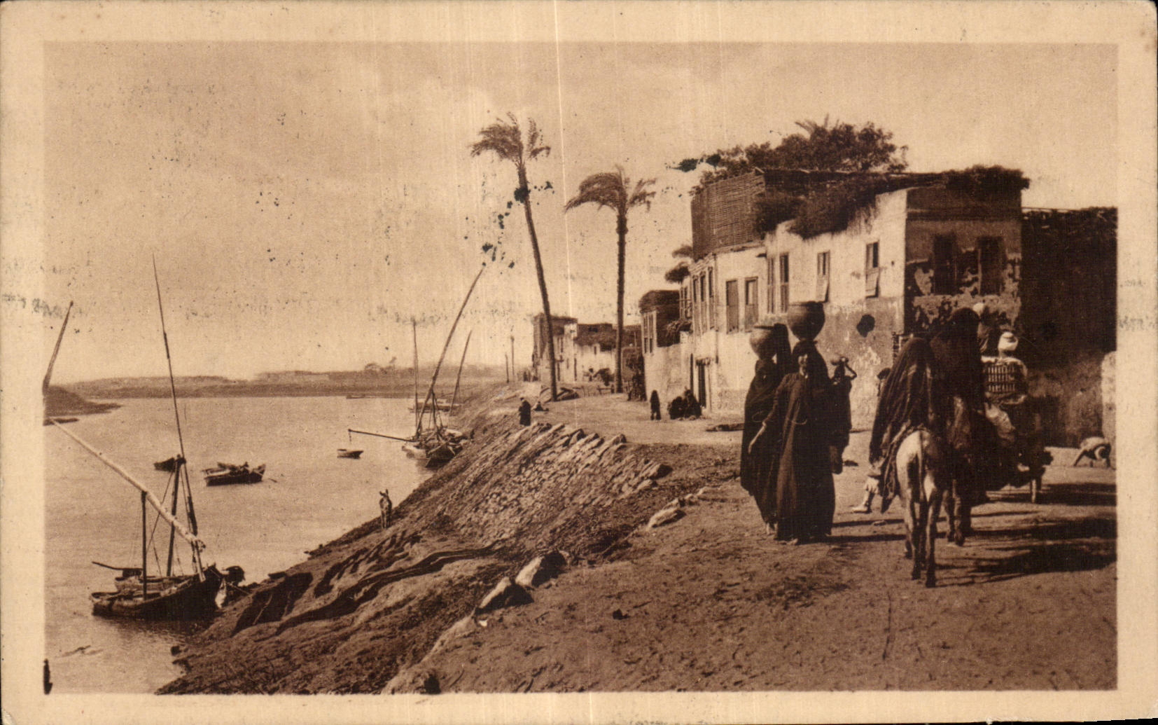 CPA Egypte Egypt Le Caire Cairo Paysage au bord du nil