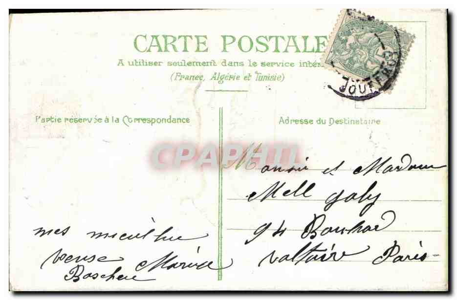 CPA Fantaisie Voeux sinceres — Rückseite