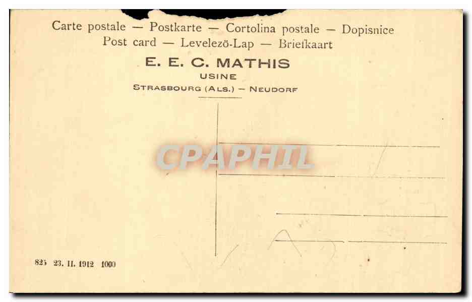 Voiture MATHIS-BÉBÉ 10/15 Ch. avec carrosserie Torpedo 2 places — E. E. C. MATHIS, Strasbourg (Als.) — Rückseite