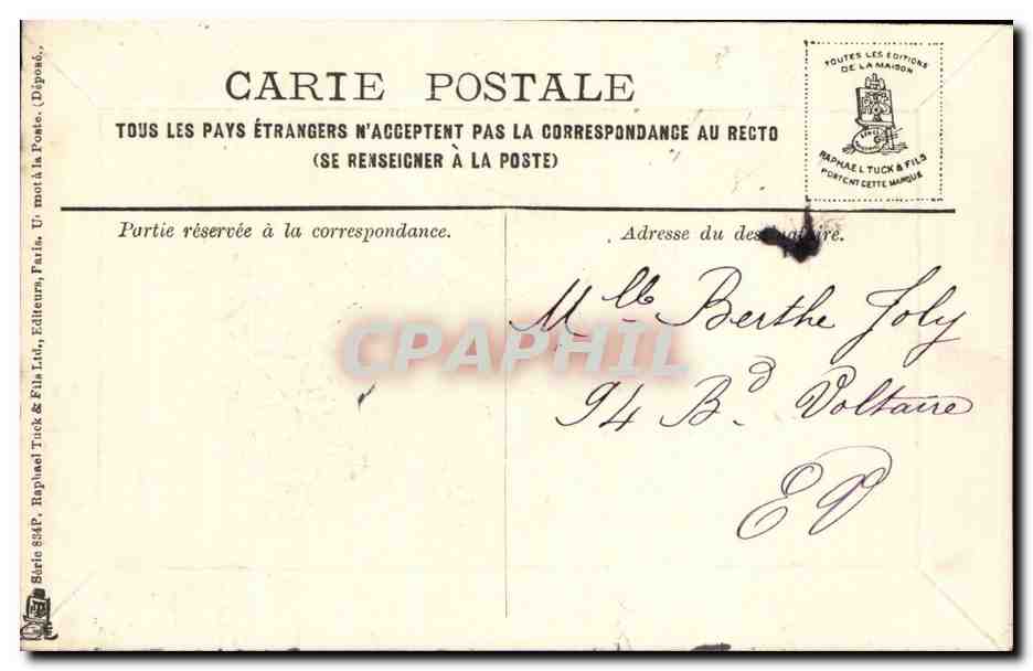 CPA Fantaisie Souhaits bonheur  — Rückseite