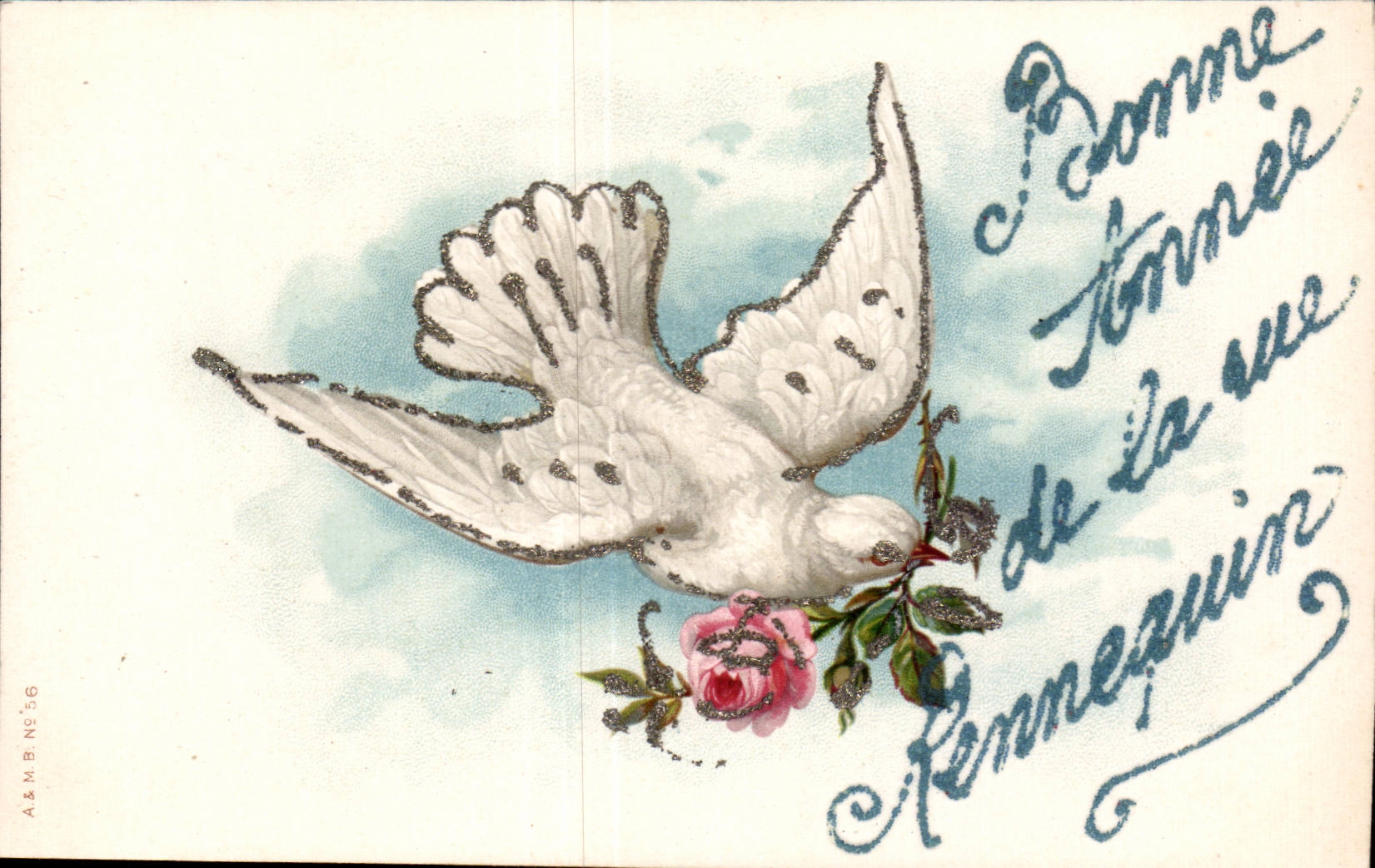 CPA Fantaisie Colombe Bonne annee