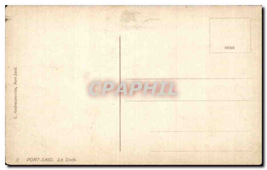 Afrique - Africa - Egypte - Egypt - Port Said - Le Dock - CPA  — Rückseite