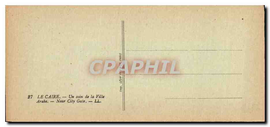 CPA Egypt Egypte Le Caire Un coin de la ville arabe — Back