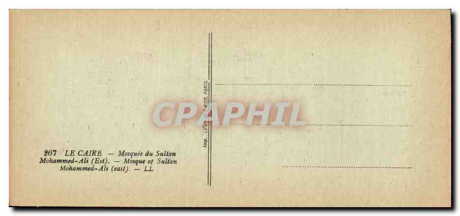 CPA Egypt Egypte Le Caire Mosquee du sultan Mohammed Ali  — Verso