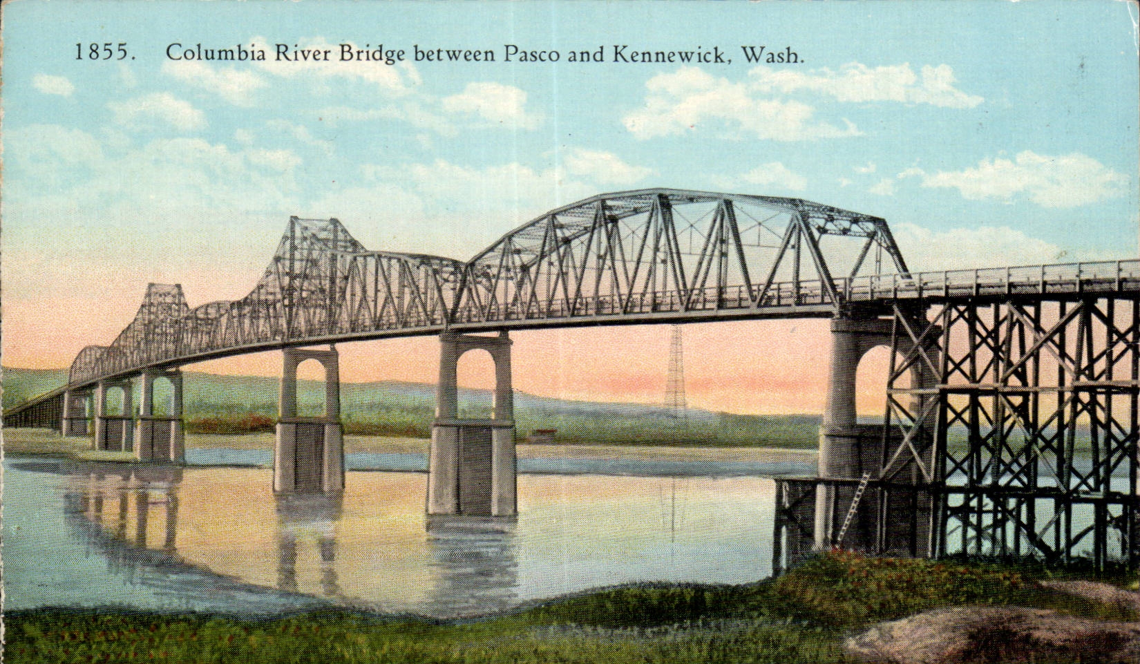CPSM Etats Unis Columbia River bridge between pasco and Kennewick Washington Pont