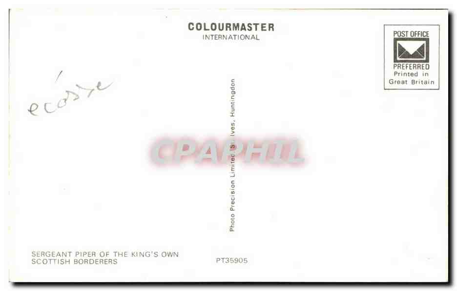 CPSM Ecosse Scotland Sergeant piper of the king s own scottish borderers — Rückseite