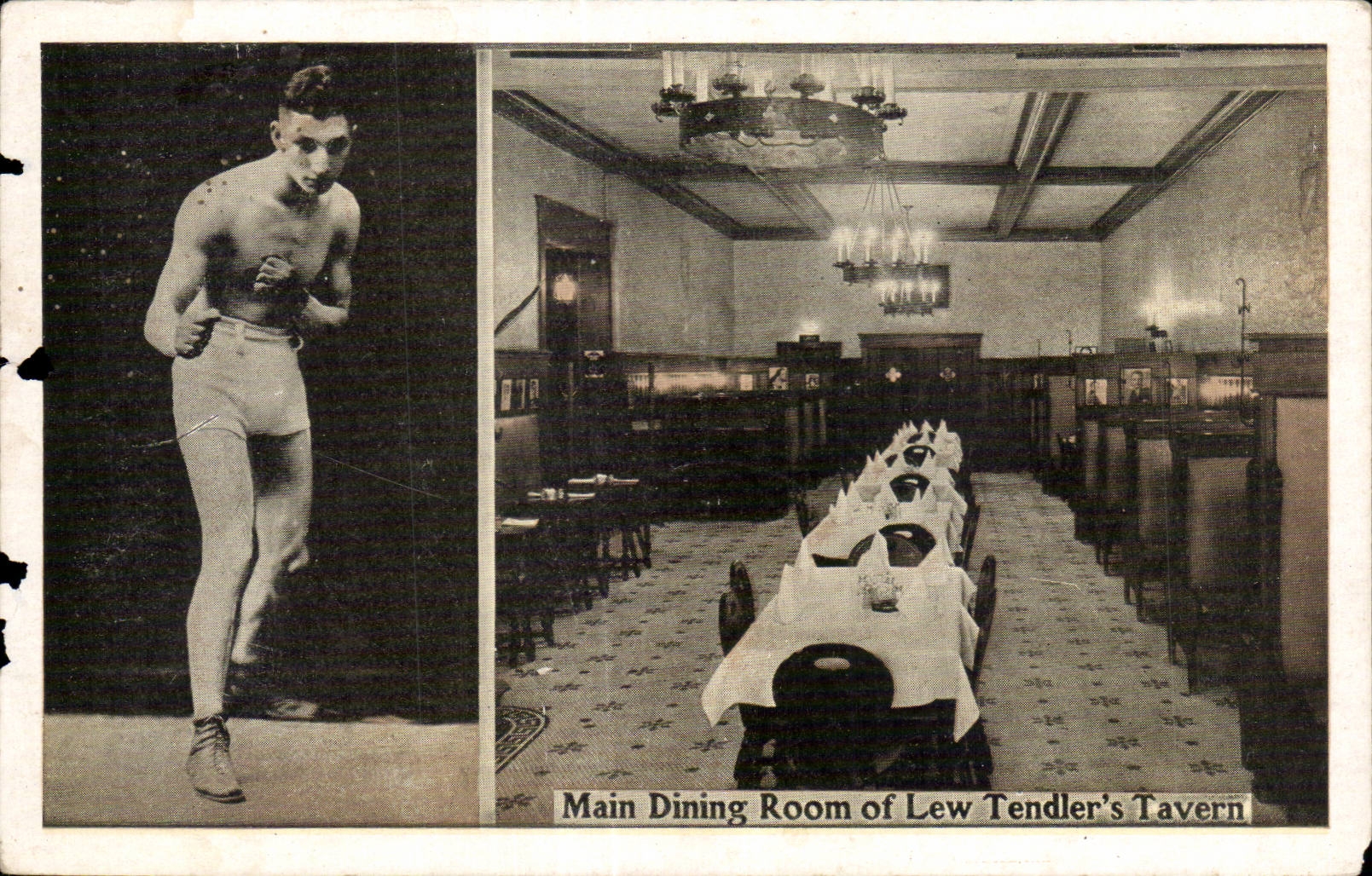 Boxeur en action — Salle à manger principale de Lew Tendler's Tavern — Lumitone Photoprint, New York