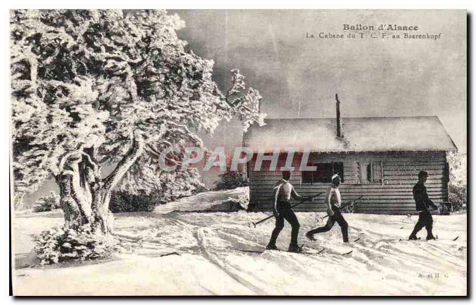 CPA Les sports d hiver Le ski La cabane du TCF en Baerenkopf Ballon d Alsace