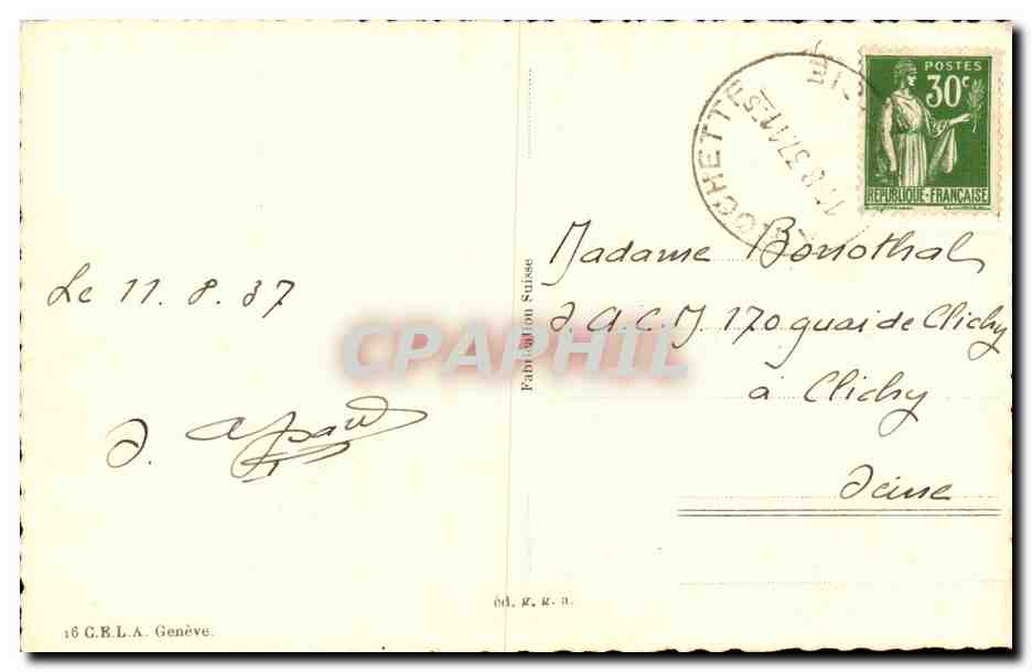 CPA Les sports d hiver Le ski  — Rückseite
