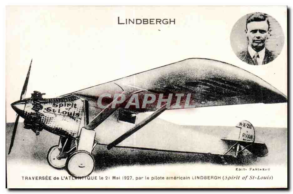 CPA Aviation Avion Lindbergh Traversee de l atlantique 21 mai 1927 St Louis 