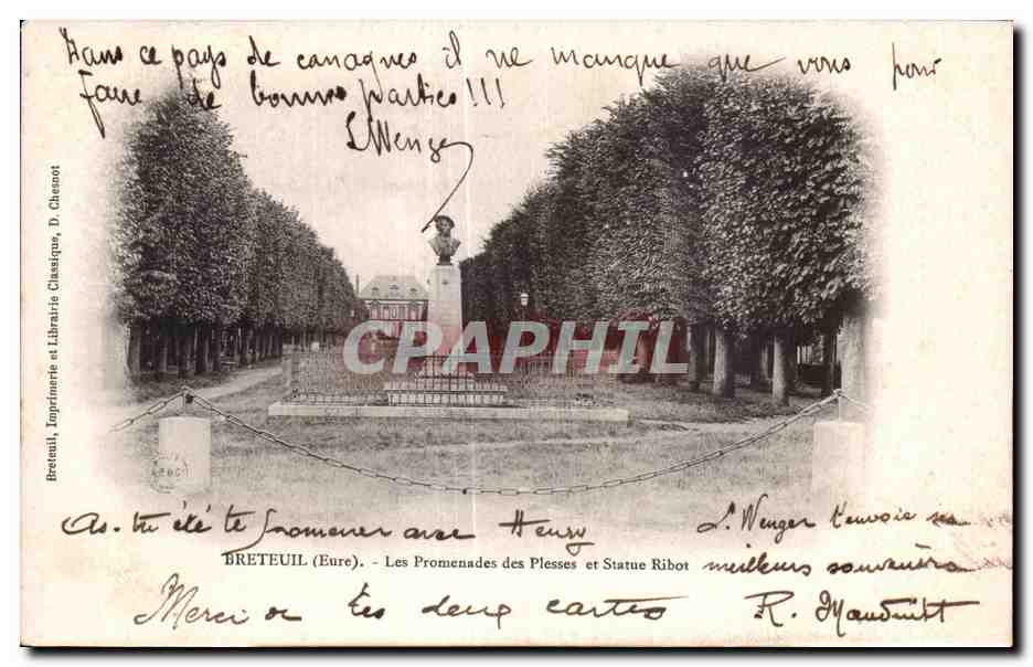 Breteuil (Eure) - Les Promenades des Plesses et Statue Ribot — D. Chasnot