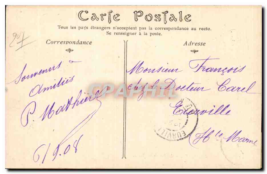 Louvières — Le Palais de Justice — Éditeur inconnu, n° de série non lisible — Rückseite