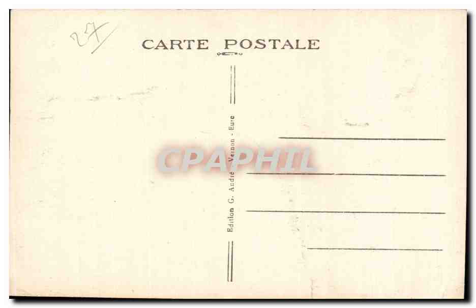 Vernon (Eure) - Hôtel de Ville — Éditeur G. André, n° 123 — Verso