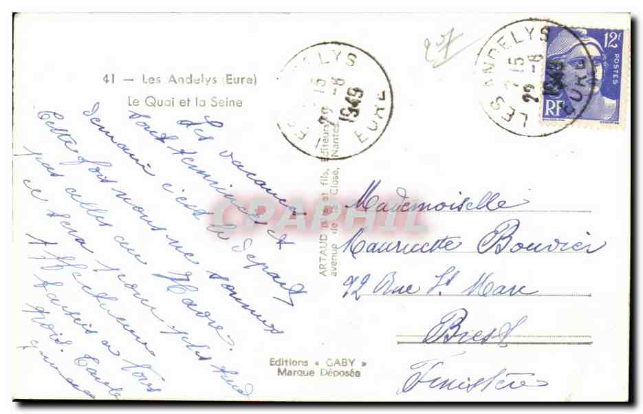 CPSM Les Andelys Le quai de la Seine  — Verso
