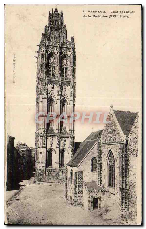 Verneuil — Tour de l'Église de la Madeleine (XVIe siècle) — G. Bernez, Verneuil (Département)