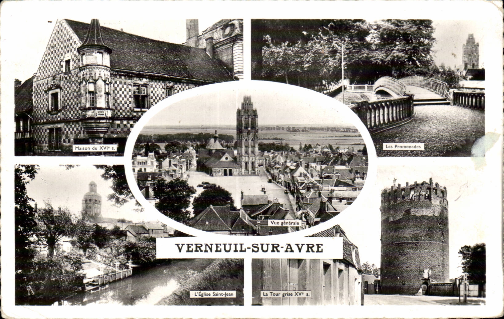 Verneuil-sur-Avre — Vue générale et monuments — Éditeur Gaby, Nantes - Recto