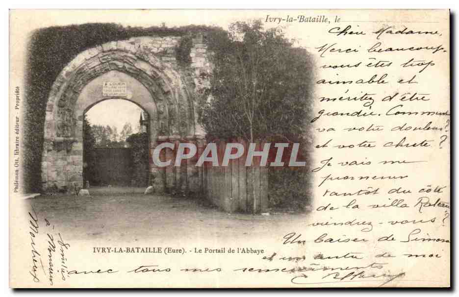 CPA Ivry la Bataille Le portail de l abbaye 