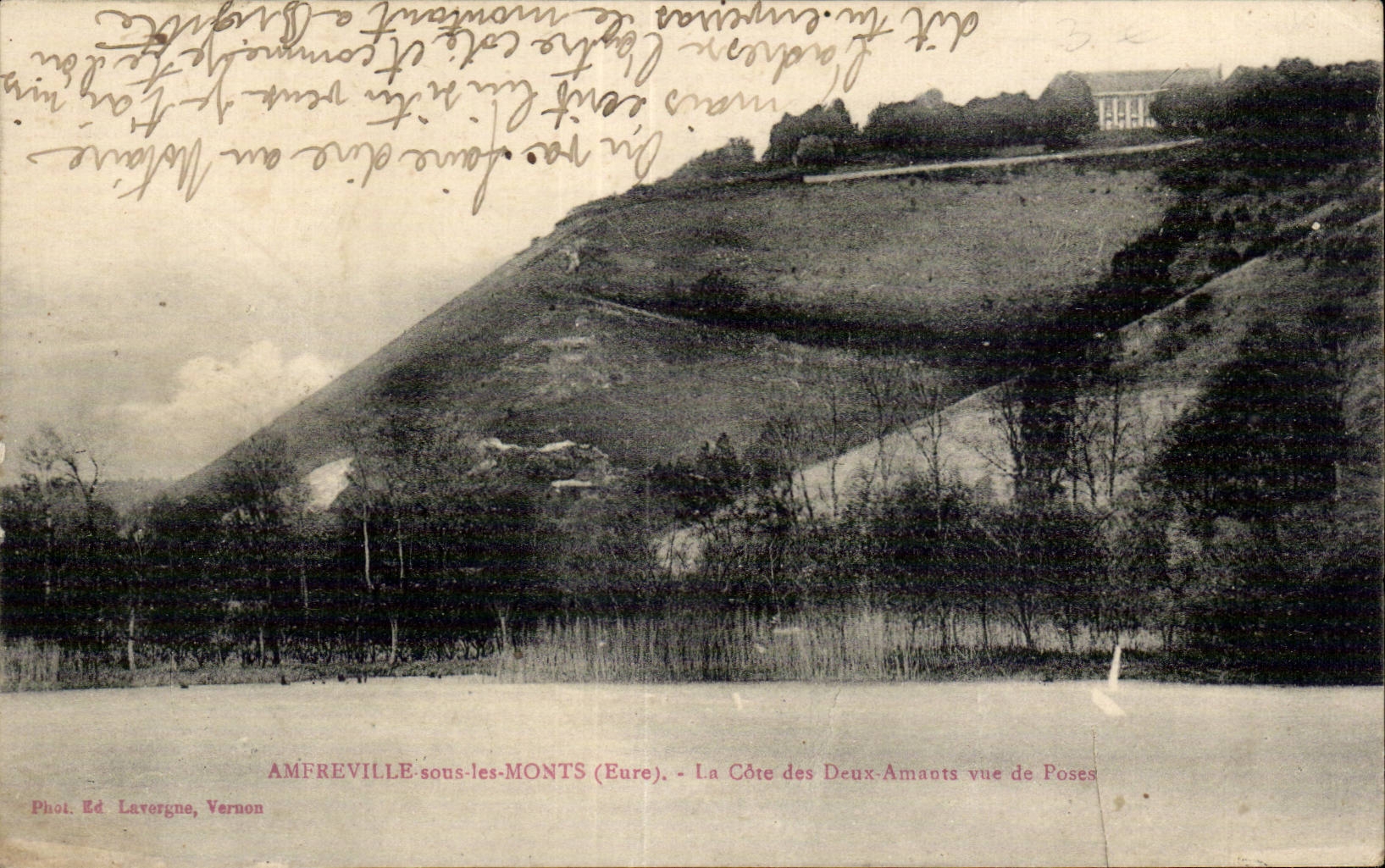 CPA Amfreville sur les Monts La cote des deux amants vue de Poses