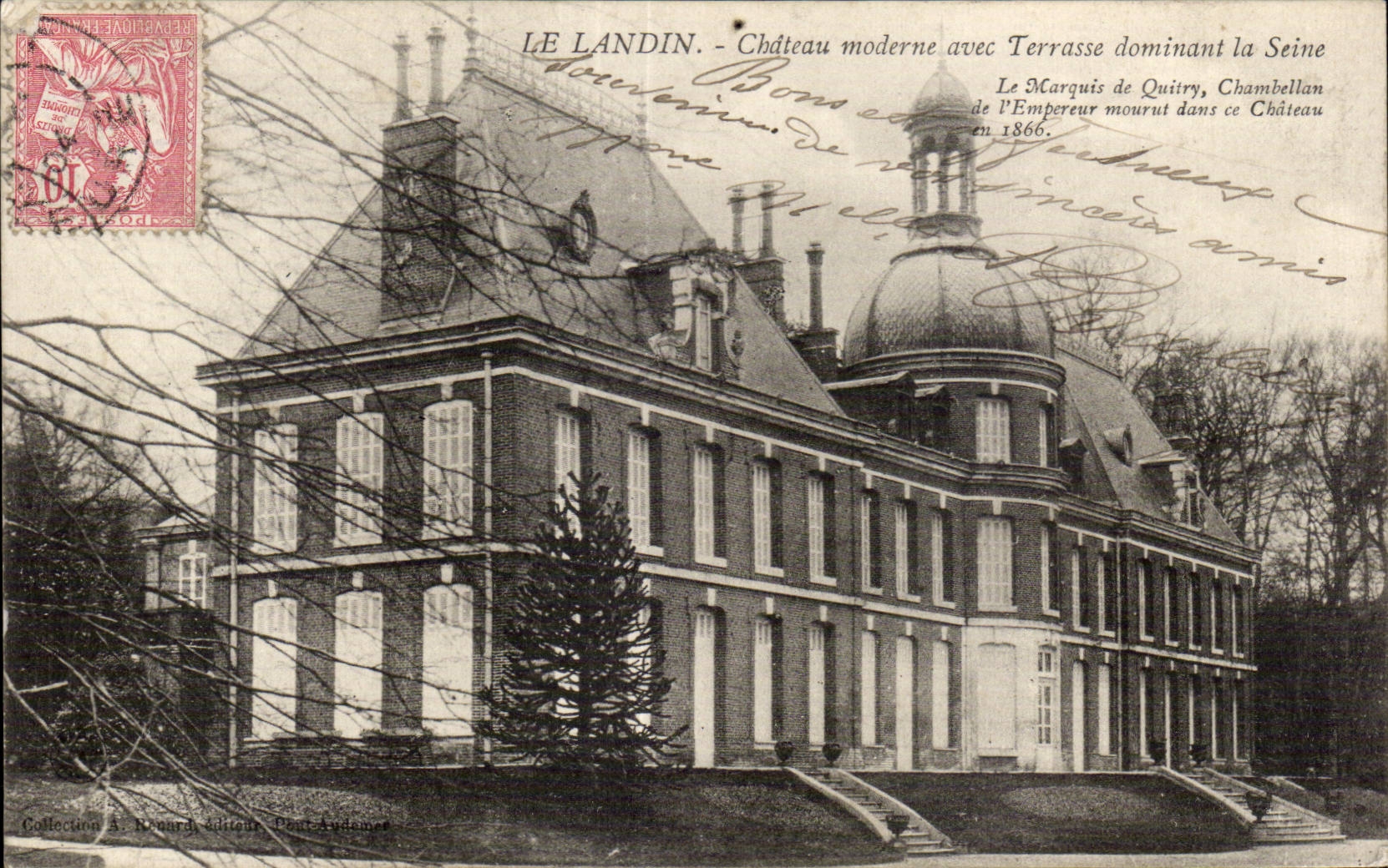 Le Landin - Château moderne avec terrasse dominant la Seine — Collection A. Bonnard, éditeur, Châlons-sur-Marne