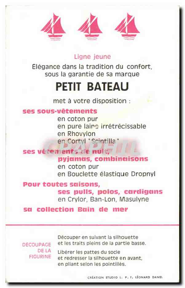 Carte decoupage Collection petit Bateau Epoque Charles X Aspirant Militaria — Verso