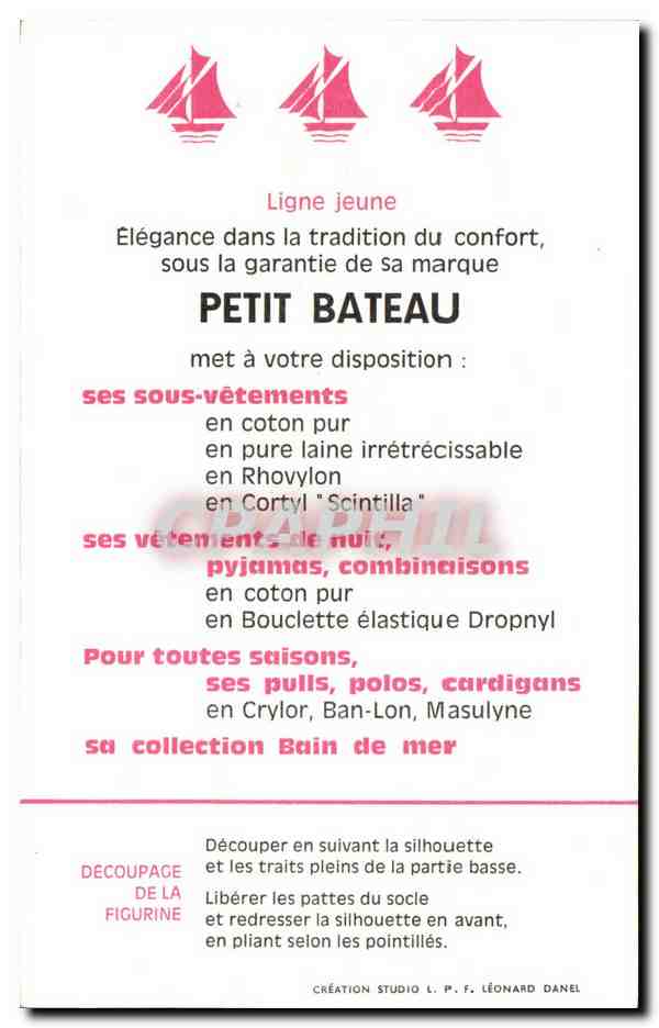 Carte decoupage Collection petit Bateau Epoque Charles X Aspirant Militaria — Verso