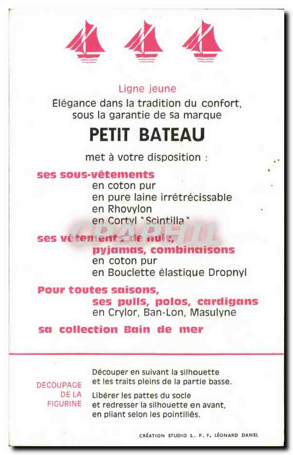 Carte decoupage Collection petit Bateau Epoque Louis Philippe Quartier Maitre Matelot Marin Militaria — Verso