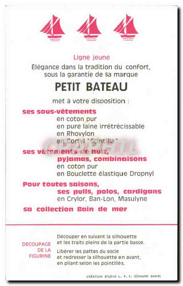 Carte decoupage Collection petit Bateau Epoque Louis XVI Amiral Militaria — Verso